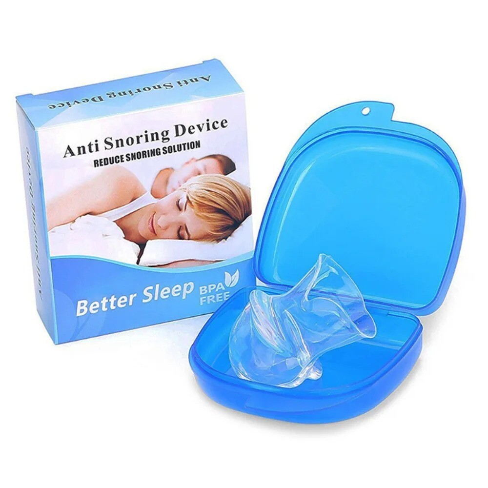 Anti Snoring Sleep Aid Device Silicone Tongue Mouthpiece Snore Stopper with Case