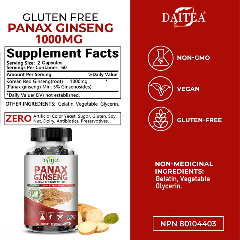 Pure Korean Red Panax Ginseng Extract Capsules – Overall wellness and immunity