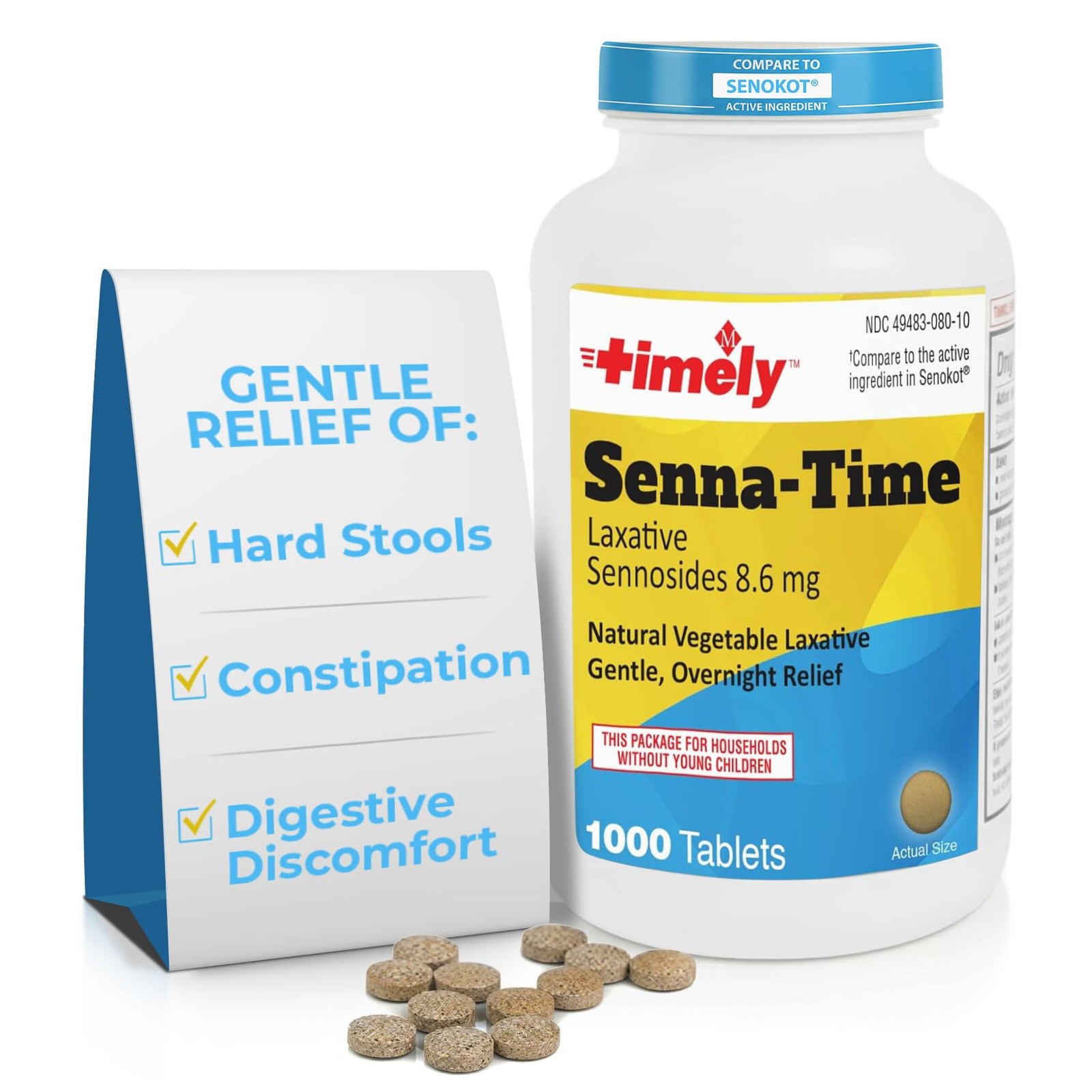 Timely Senna Time Laxative – 1000 Count Tablets – 1000 (Pack of 1)