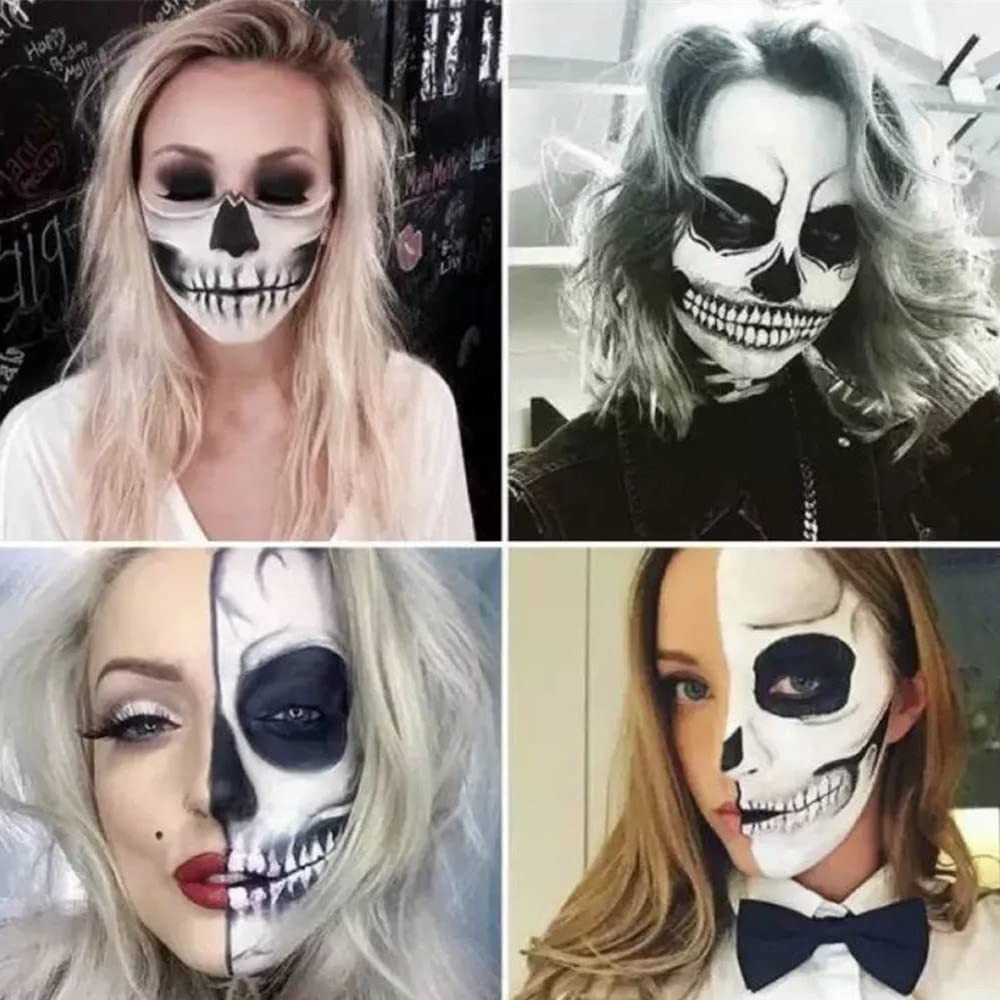Go Ho 3 PCS Makeup Clown White Cream-Blendable White+Black+Red Stick