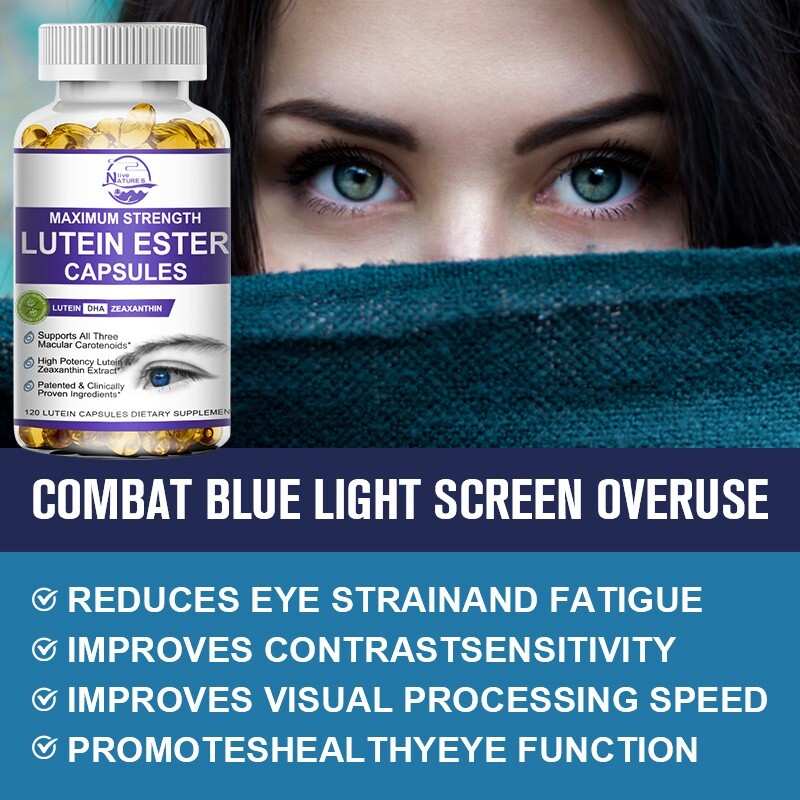 Lutein Eye Vitamins Zeaxanthin Bilberry to Support Eye Health 120 Capsules