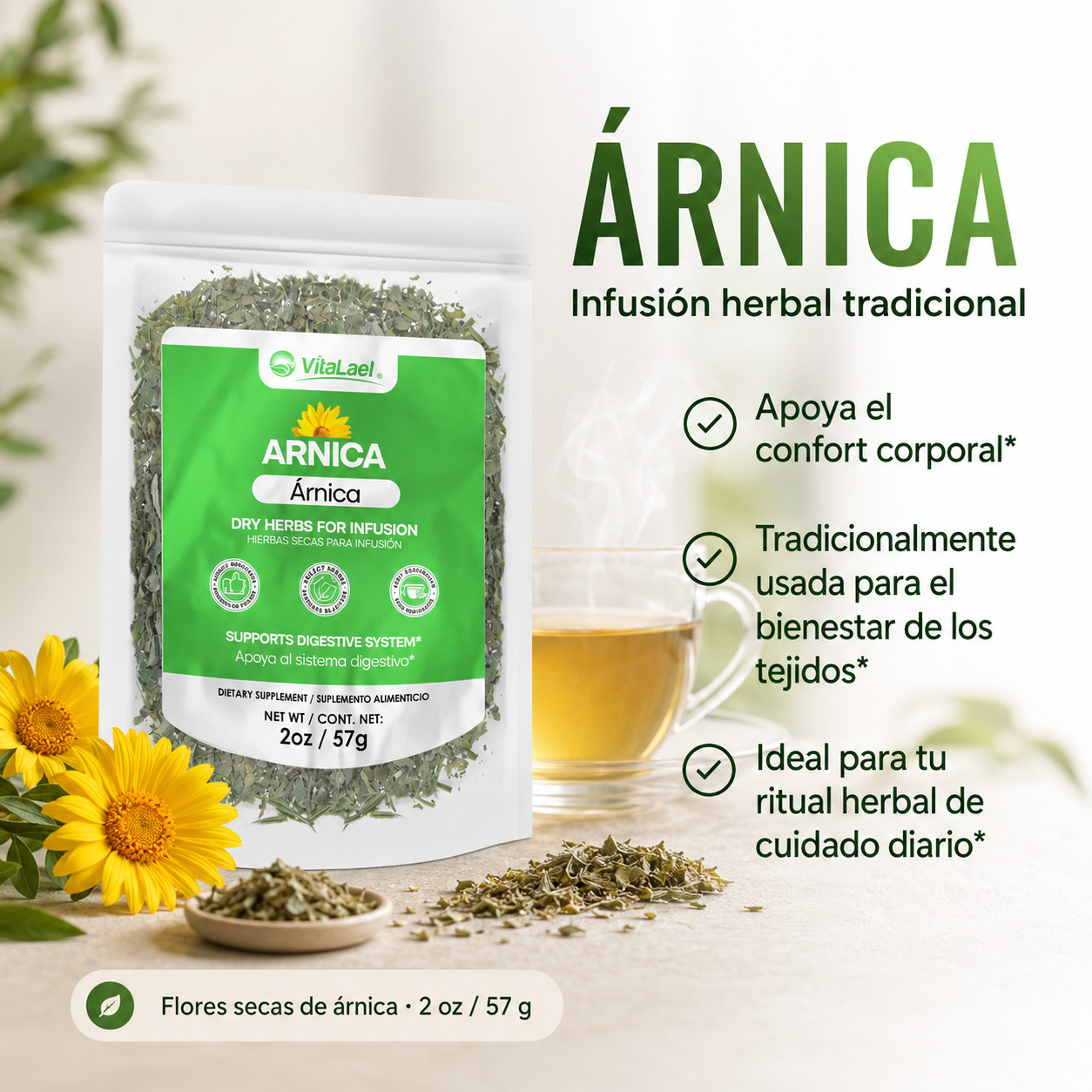 Arnica Tea Infusion – Natural Muscles & Joint Relief – AntiInflammatory Support