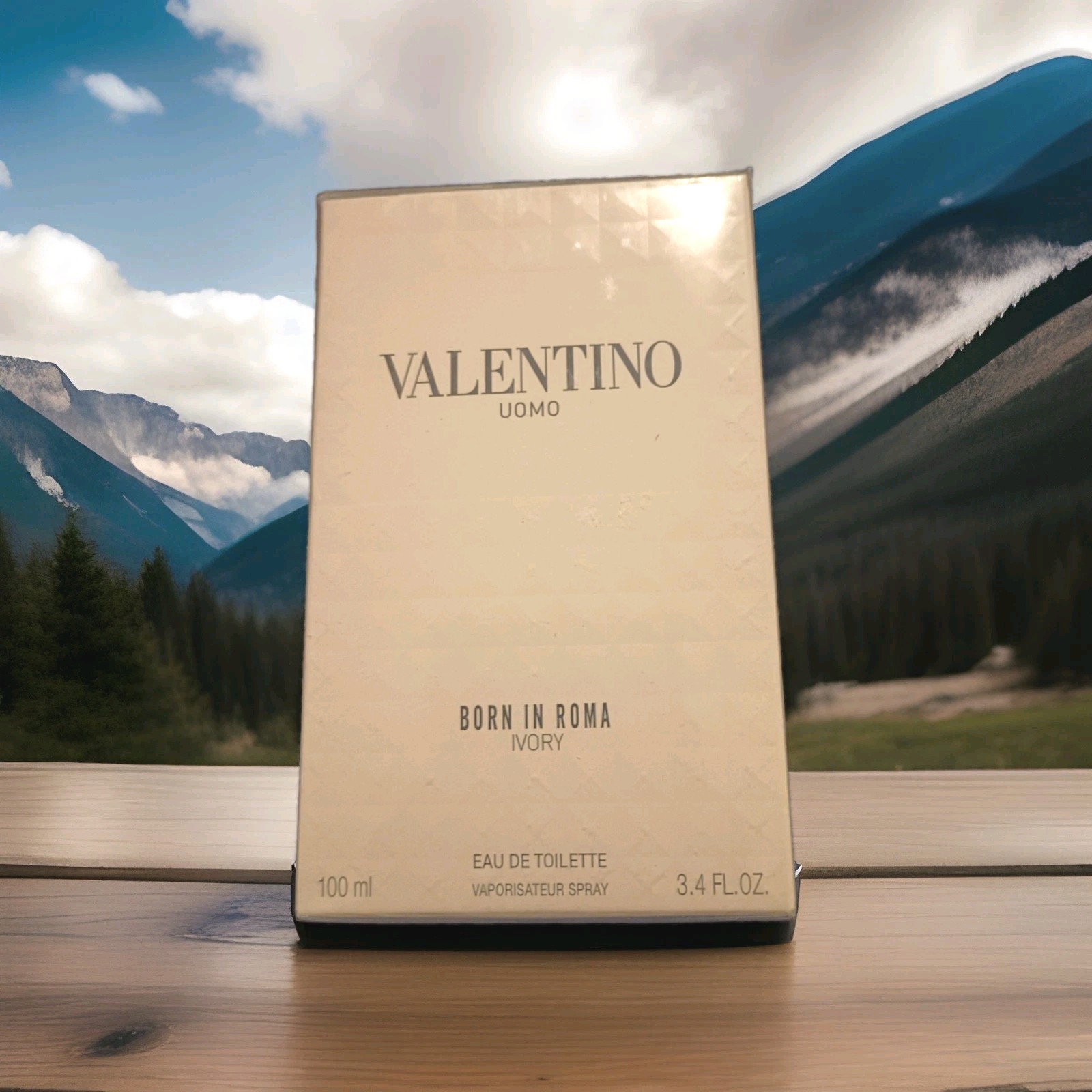 NEW VALENTINO UOMO BORN IN ROMA IVORY EDT SPRAY FOR MEN 3.4 Oz / 100 ml.