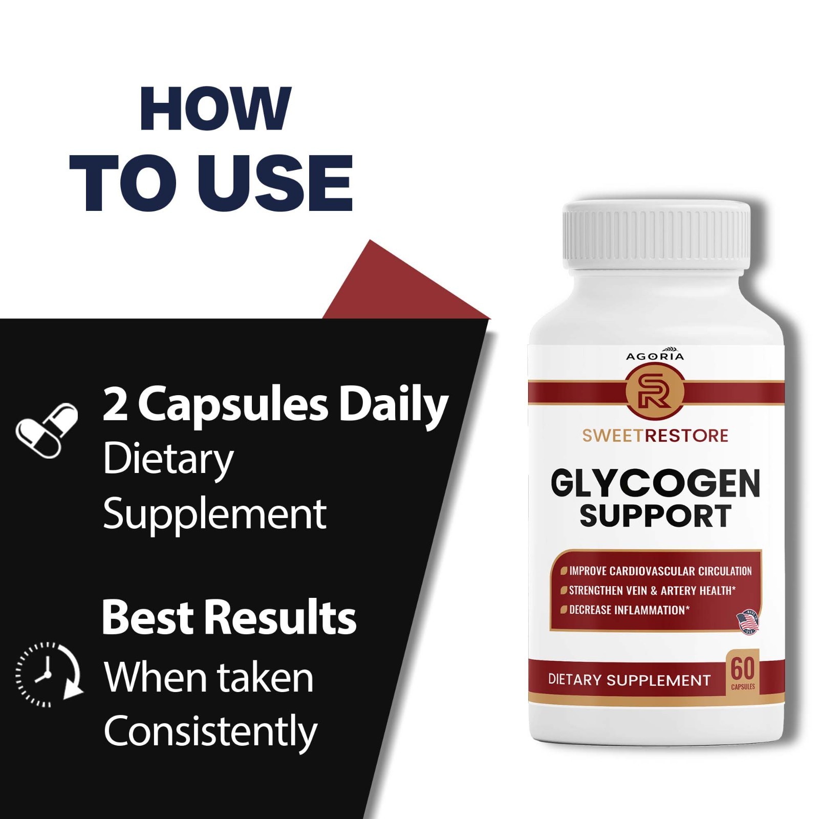 (3 PACK) Sweet Restore Glycogen Support Capsules, Joint Support (180 Capsules)