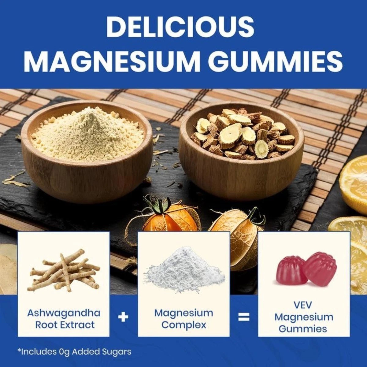 NEW 3PACK Magnesium Gummies 14-in-1 by VEV for Relaxation & Sleep