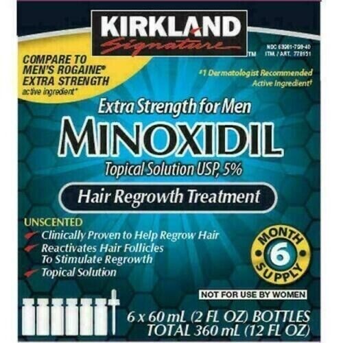 ✳️KIRKLAND Minoxidil 5% Extra Strength Men Hair Regrowth Solution 6 Month Supply