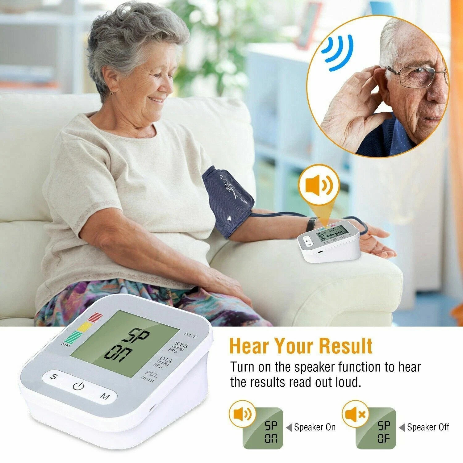 Blood Pressure Monitor Automatic Arm Digital BP Cuff Pulse Heart Rate Machine US