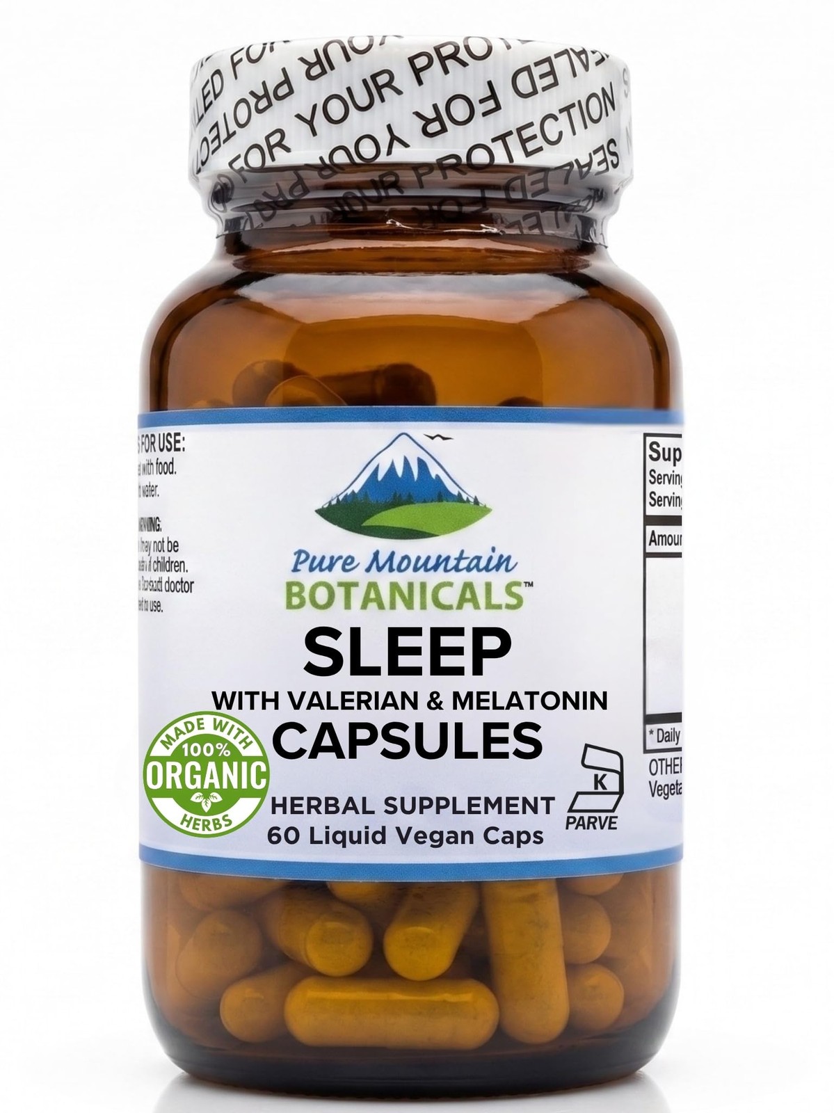 Pure Mountain Botanicals Valerian Root and Hops Sleep Aid – with Organic