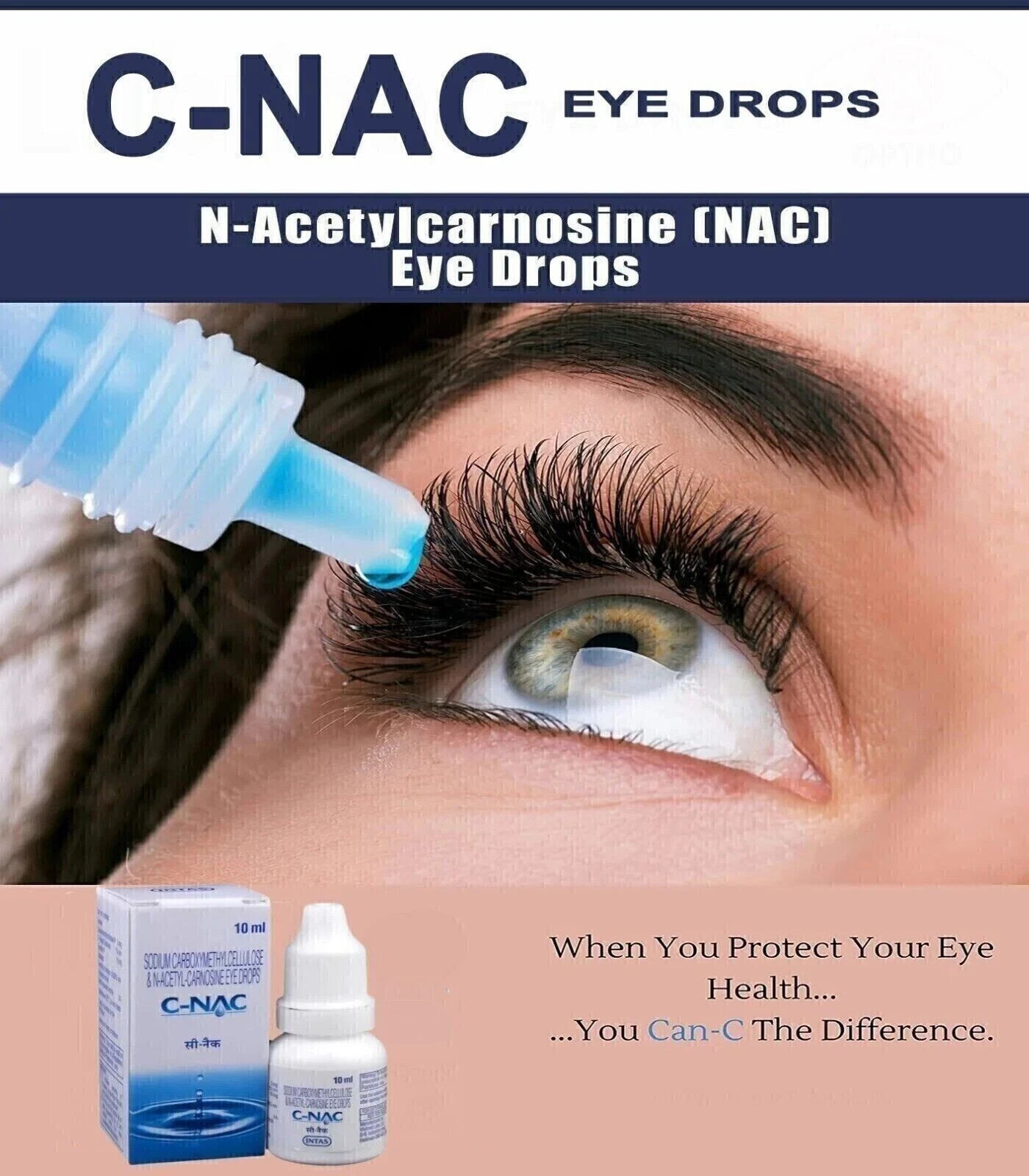 C-Nac Eye Drops,N-Acetyl -Carnoine Eye Drops -10ML (Pack OF3) Free Ship