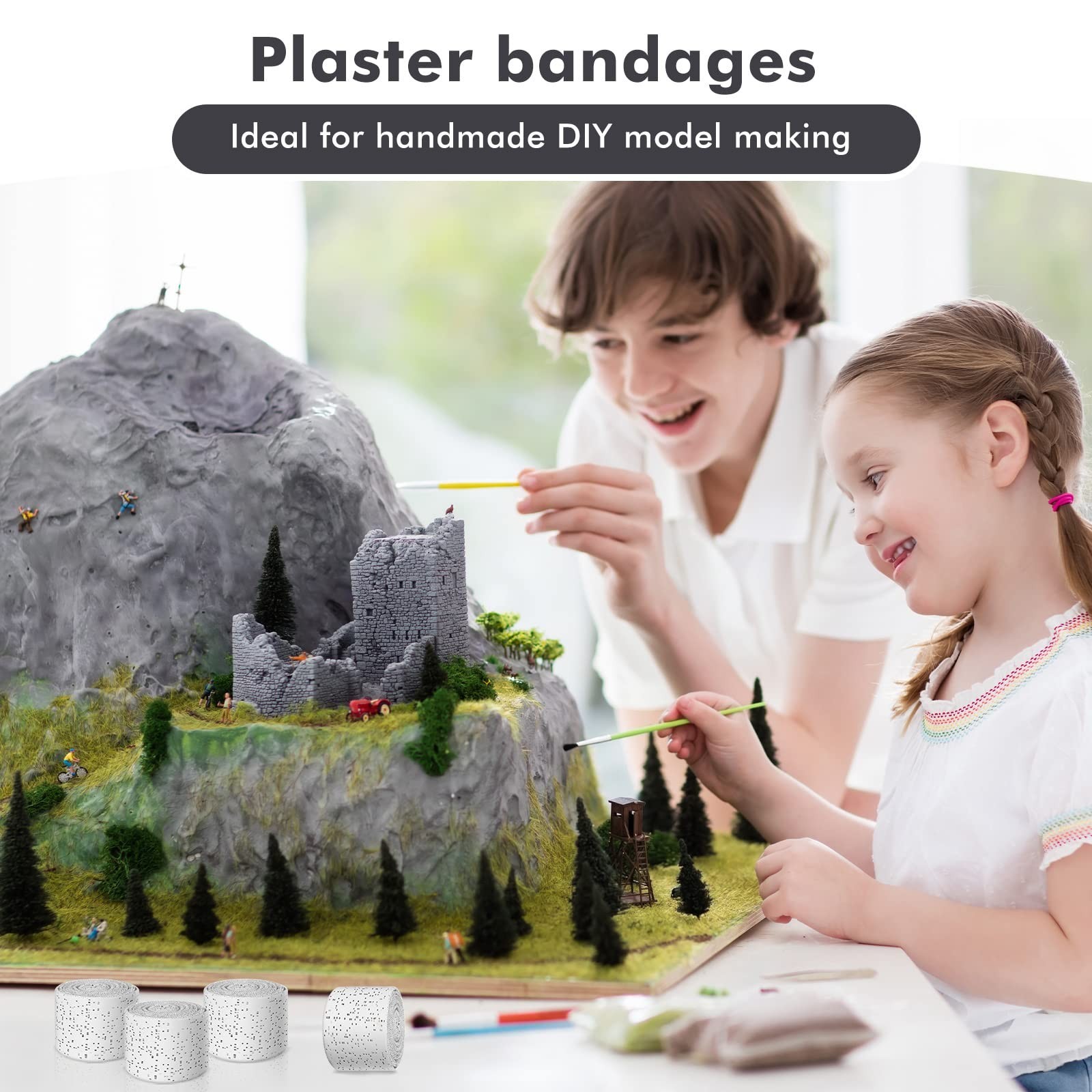 50 Pack Plaster Cloth Gauze Bandages – Craft Art Projects, Paper Mache, Body Cas