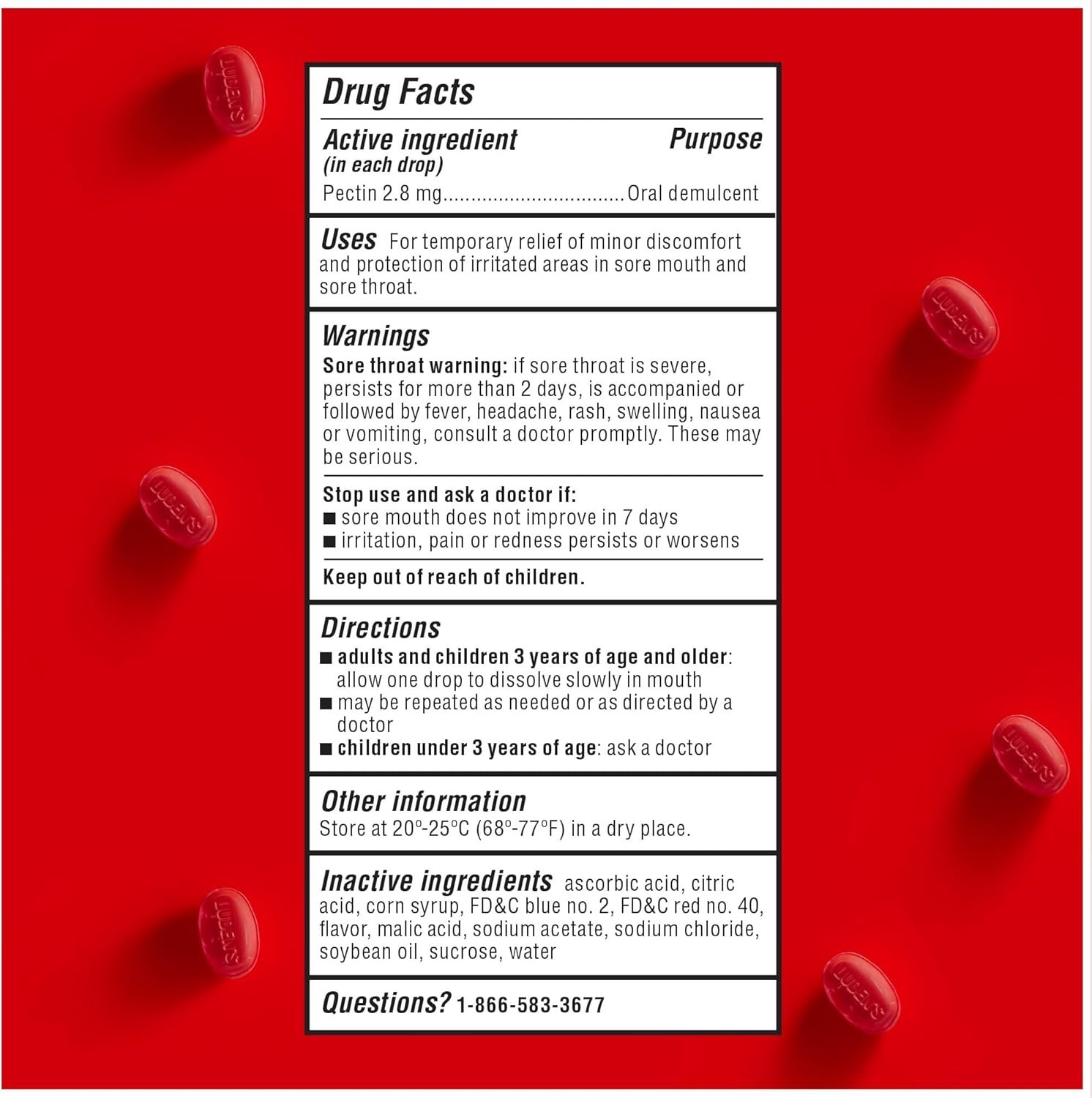 Ludens Throat Drops, Wild Cherry, 90 Drops 90 Count (Pack of 1) Cough Drops