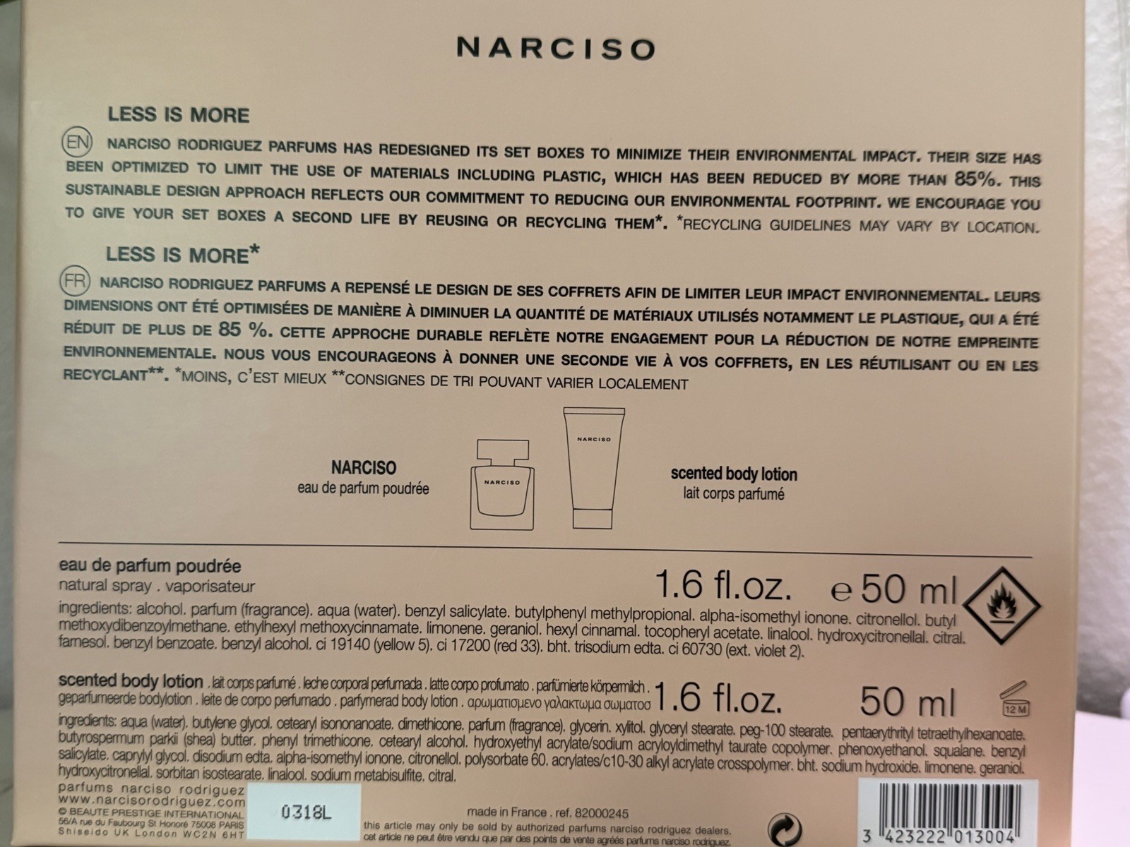 Narciso Rodriguez NARCISO Eau de Parfum Poudrée Spray 1.6 fl oz Set 0318L