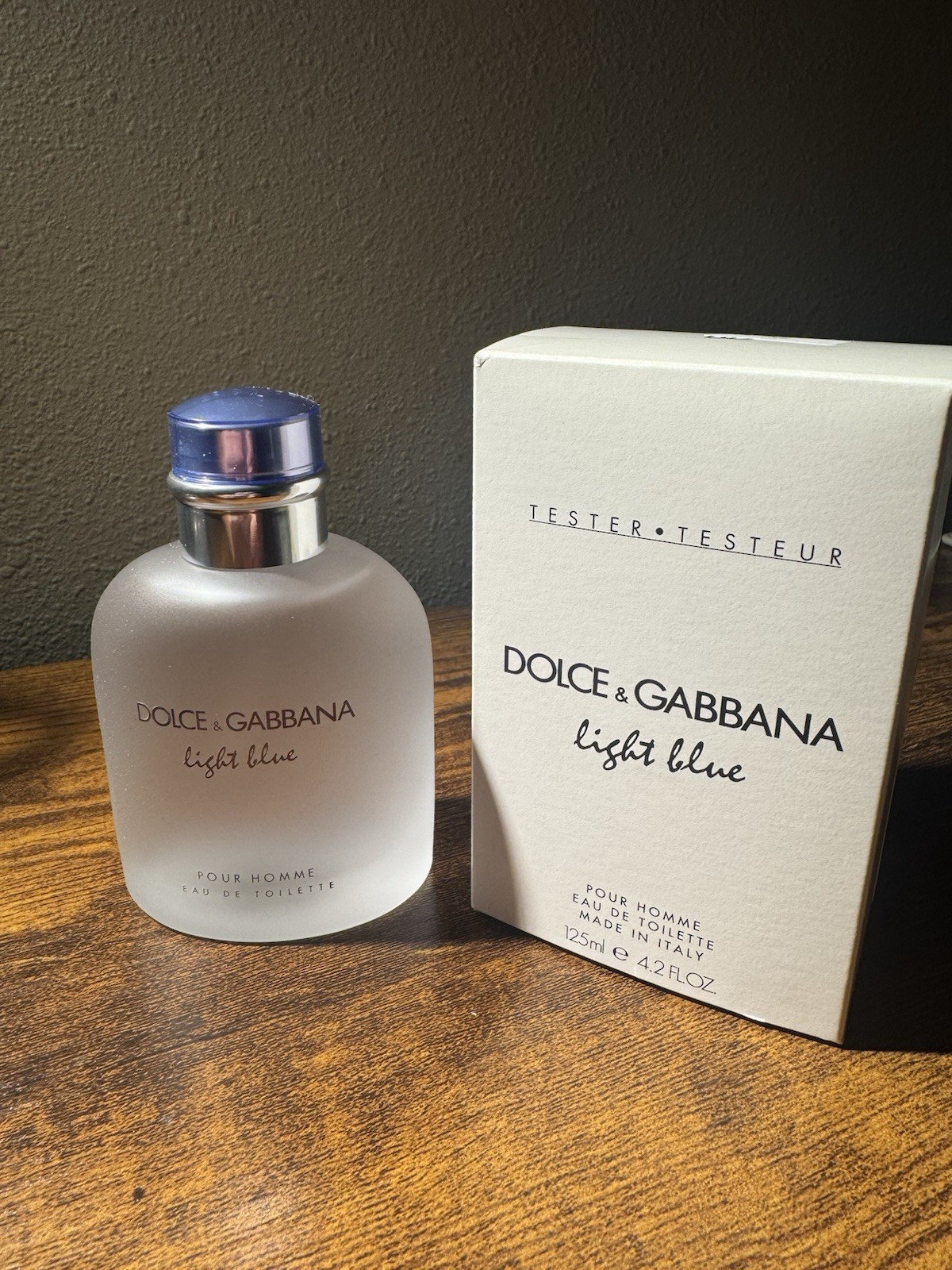 Light Blue by Dolce & Gabbana 4.2 oz EDT Cologne for Men Tester with Cap 125 ml