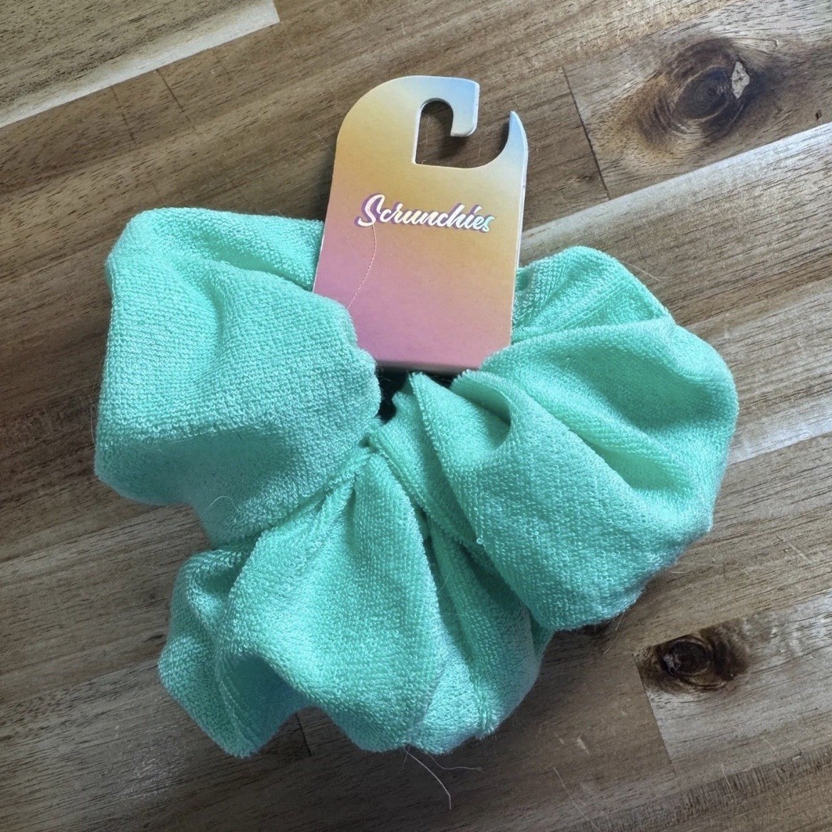 Mint Green Fabric Hair Scrunchie Hair Tie Ponytail Holder for Hair