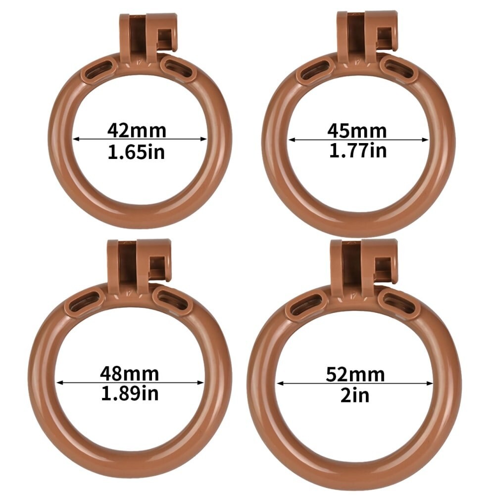 ABS Resin 4 Colors Sissy Realistic Pussy Chastity Cage with 4 Rings Lock Devices
