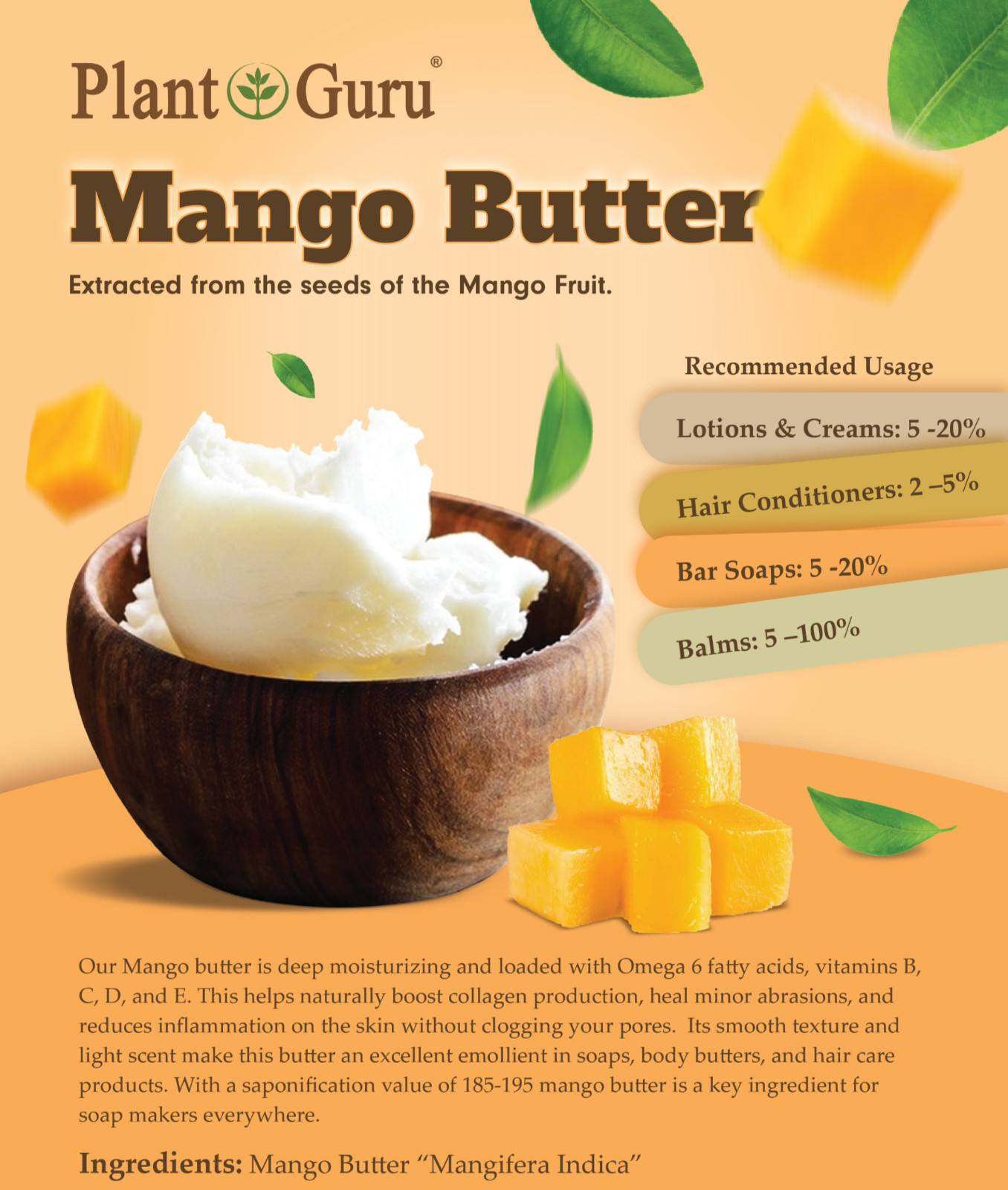 8 oz. Butters 100% Pure Raw Unrefined Natural Organic Bulk Skin Face Body Hair