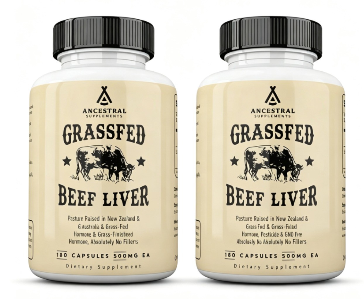 Ancestral Supplements Grass Fed Beef Liver 3000mg Non-GMO new sealed 180Caps