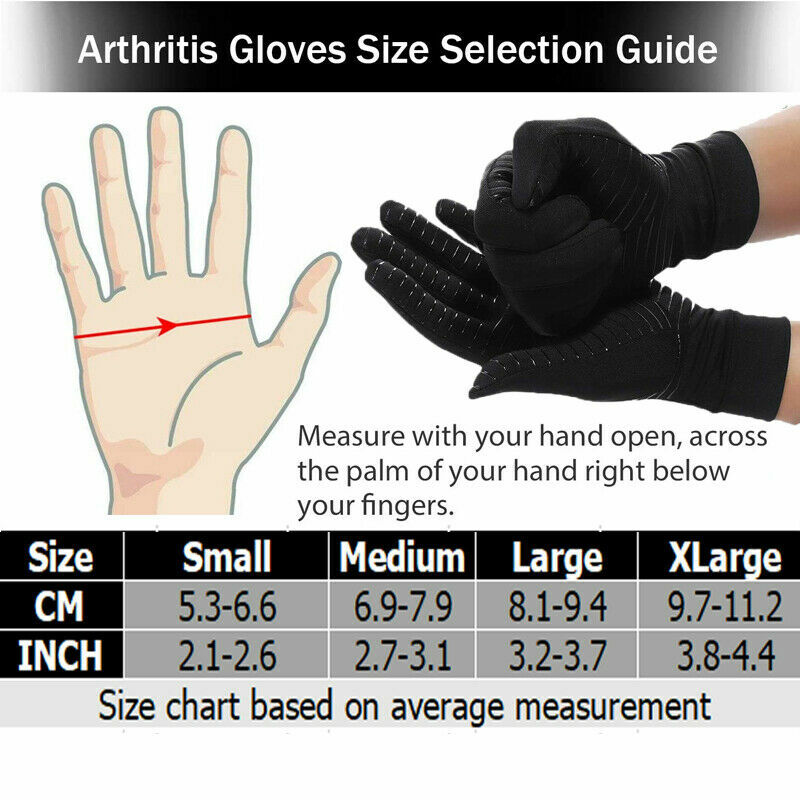 Copper Compression Arthritis Gloves Hand Support Joint Pain Relief wrist brace