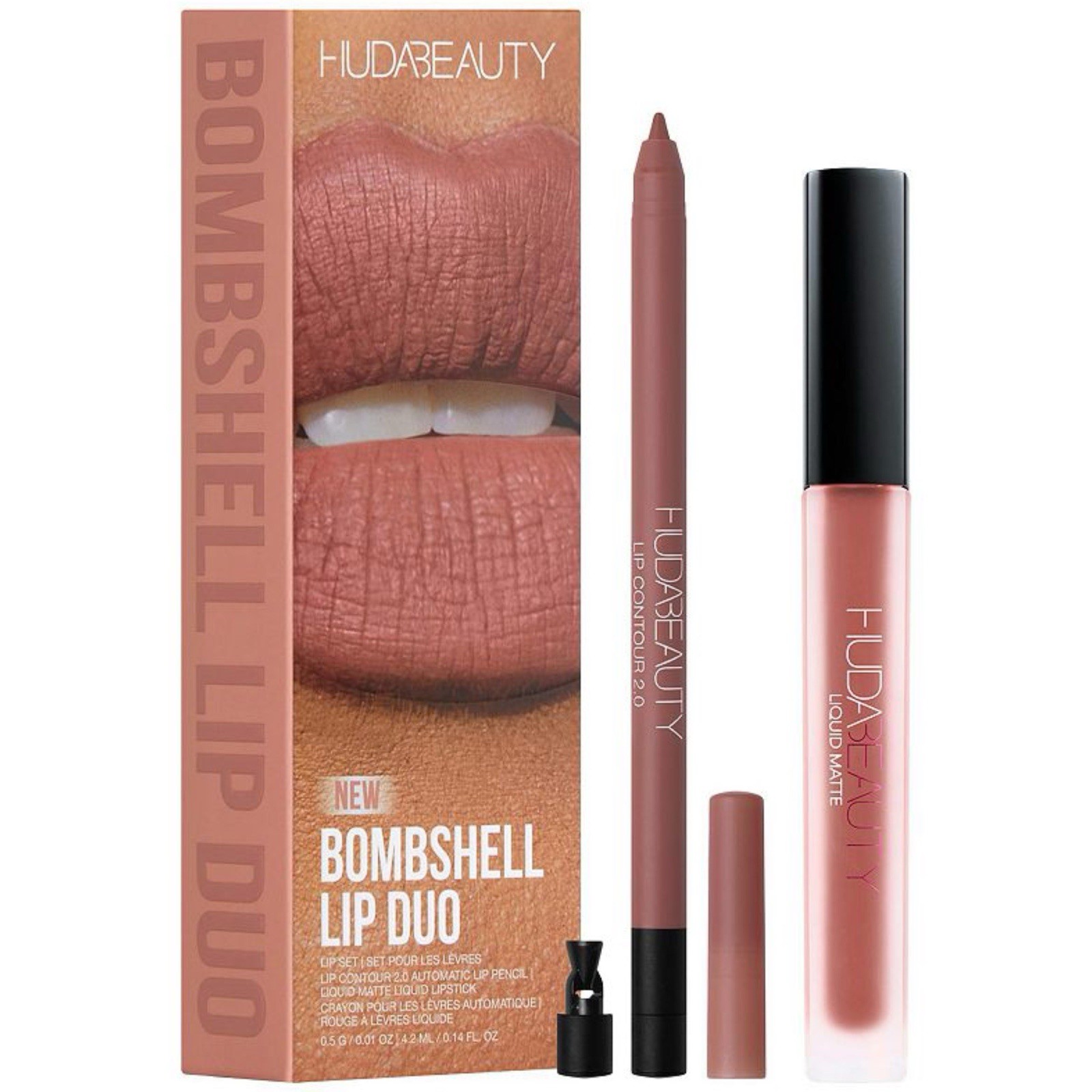 Huda Beauty Bombshell Lip Duo Liquid Matte Lipstick & Lip Contour 2.0 Pencil NEW