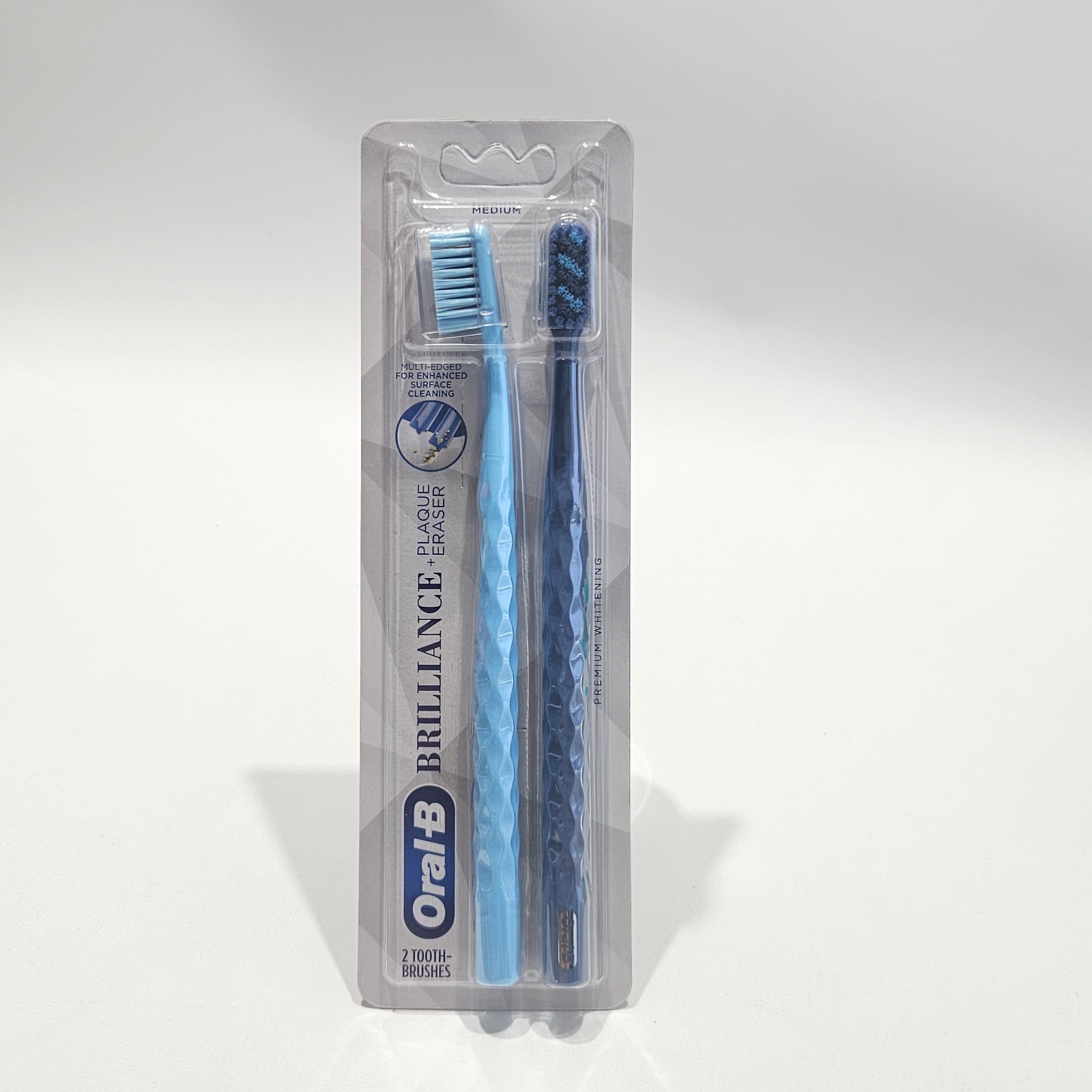 Oral-B Brilliance Premium Whitening Toothbrush with Plaque Eraser, Medium