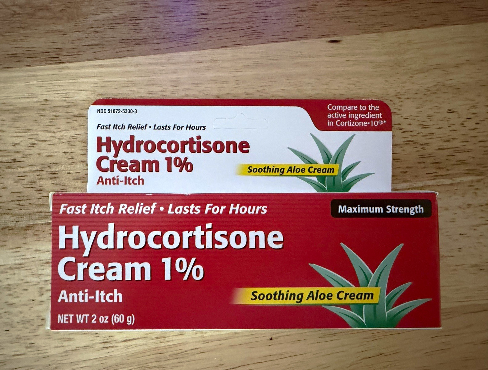 Hydrocortisone 1% Maximum Strength Anti-Itch Cream w/ Aloe, 2 oz (60 g)