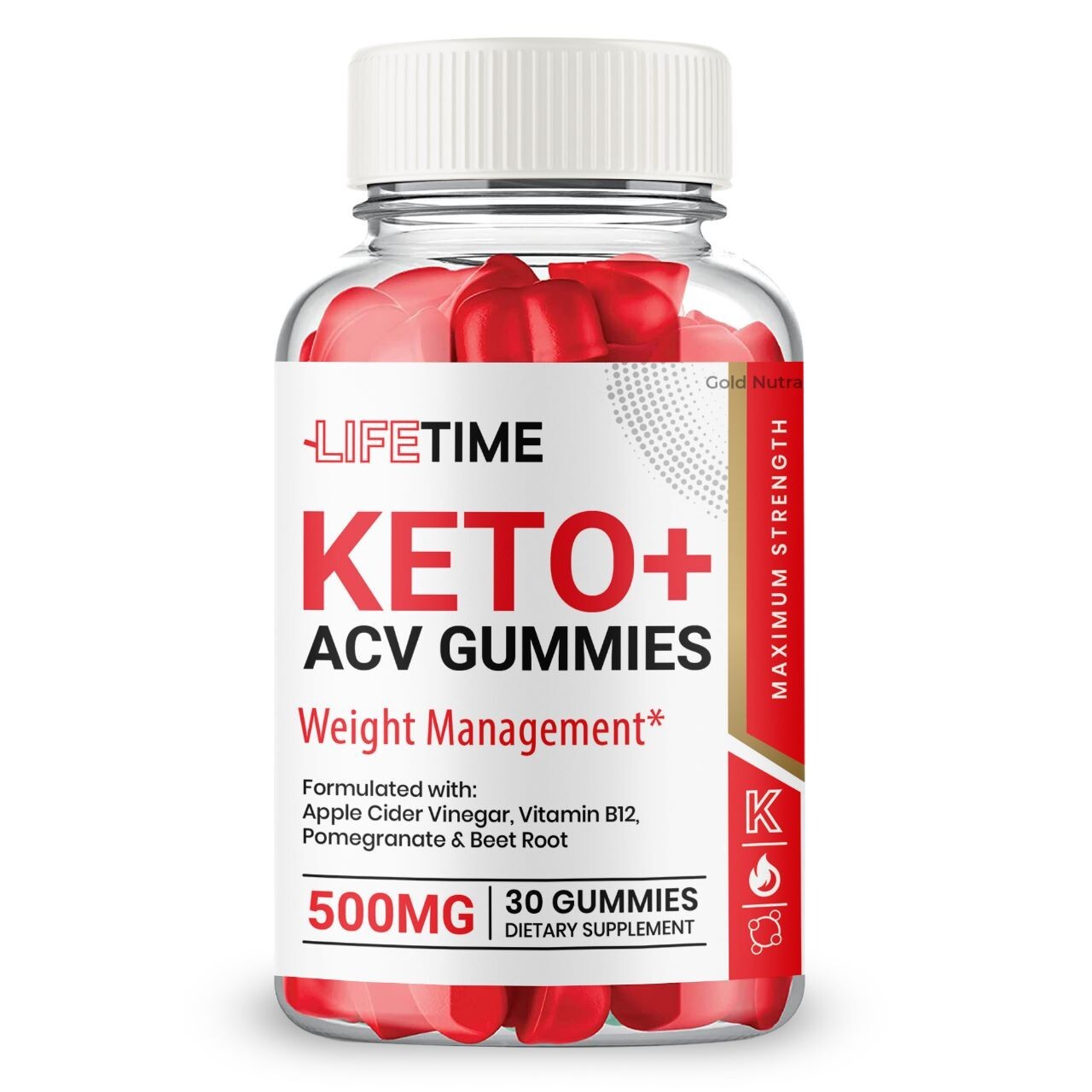 LifeTime Keto ACV Gummies, Original Powerful Formula, Maximum Strength (1 Pack)