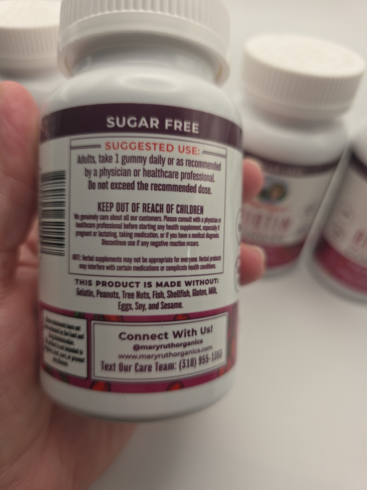 4 MaryRuth’s Biotin Hair Skin Nails Gummies Goji Berry Sugar Free. Exp: 8/2026
