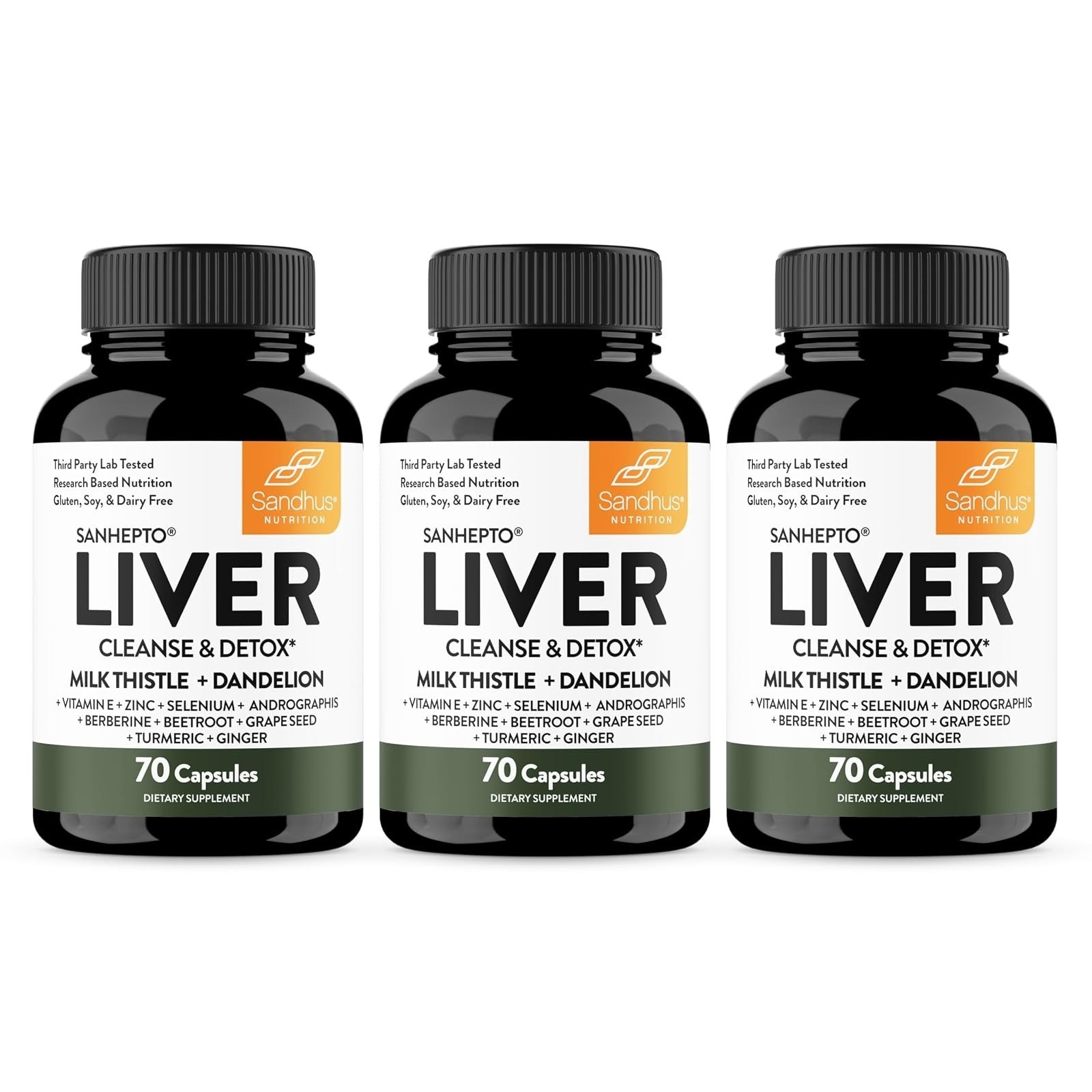 Sandhu’s Liver Cleanse Detox Capsules | Milk Thistle & Dandelion | 70 Count