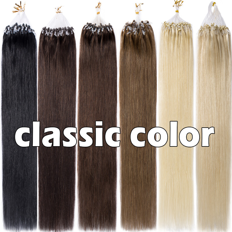 THICK 100% Remy Human Hair Extensions Micro Loop Ring Bead 16 18 20 22 inch ASP