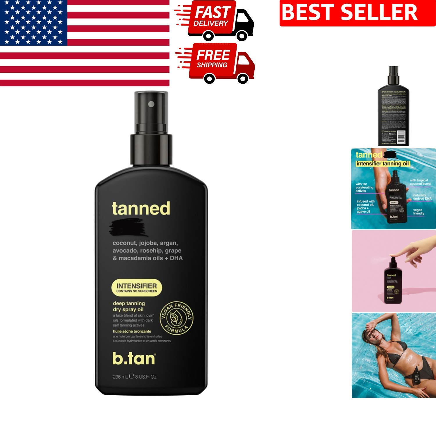 Ultra Dark Bronze Tinted Tanning Oil – Fast, Hydrating Sun Tan Accelerator