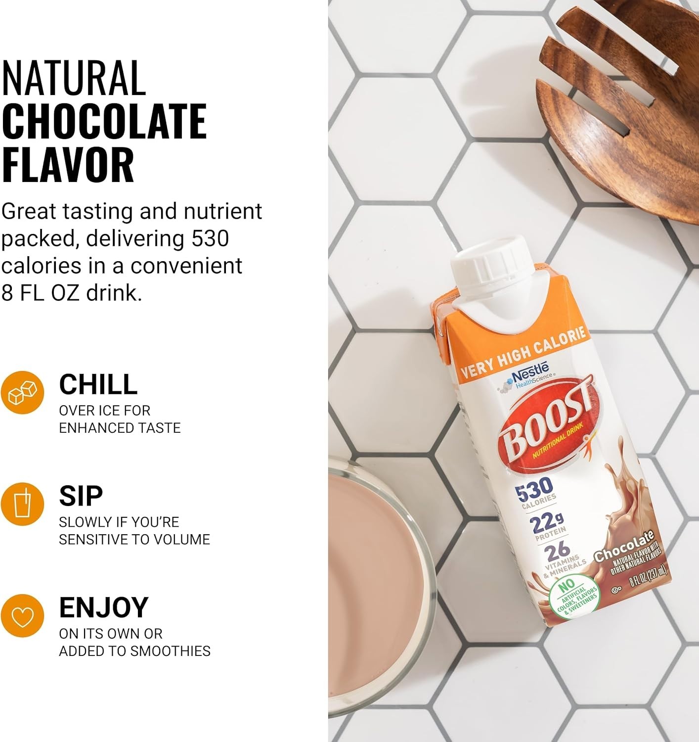 Very High Calorie Drink Chocolate 530 Calories 24 Pack 8 fl oz
