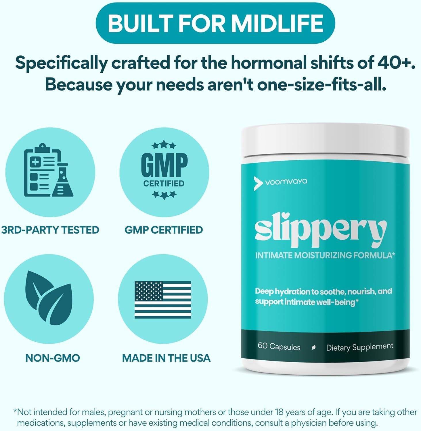 Vaginal Dryness Relief for Women 40+ with Slippery Elm Promotes Vaginal Moisture