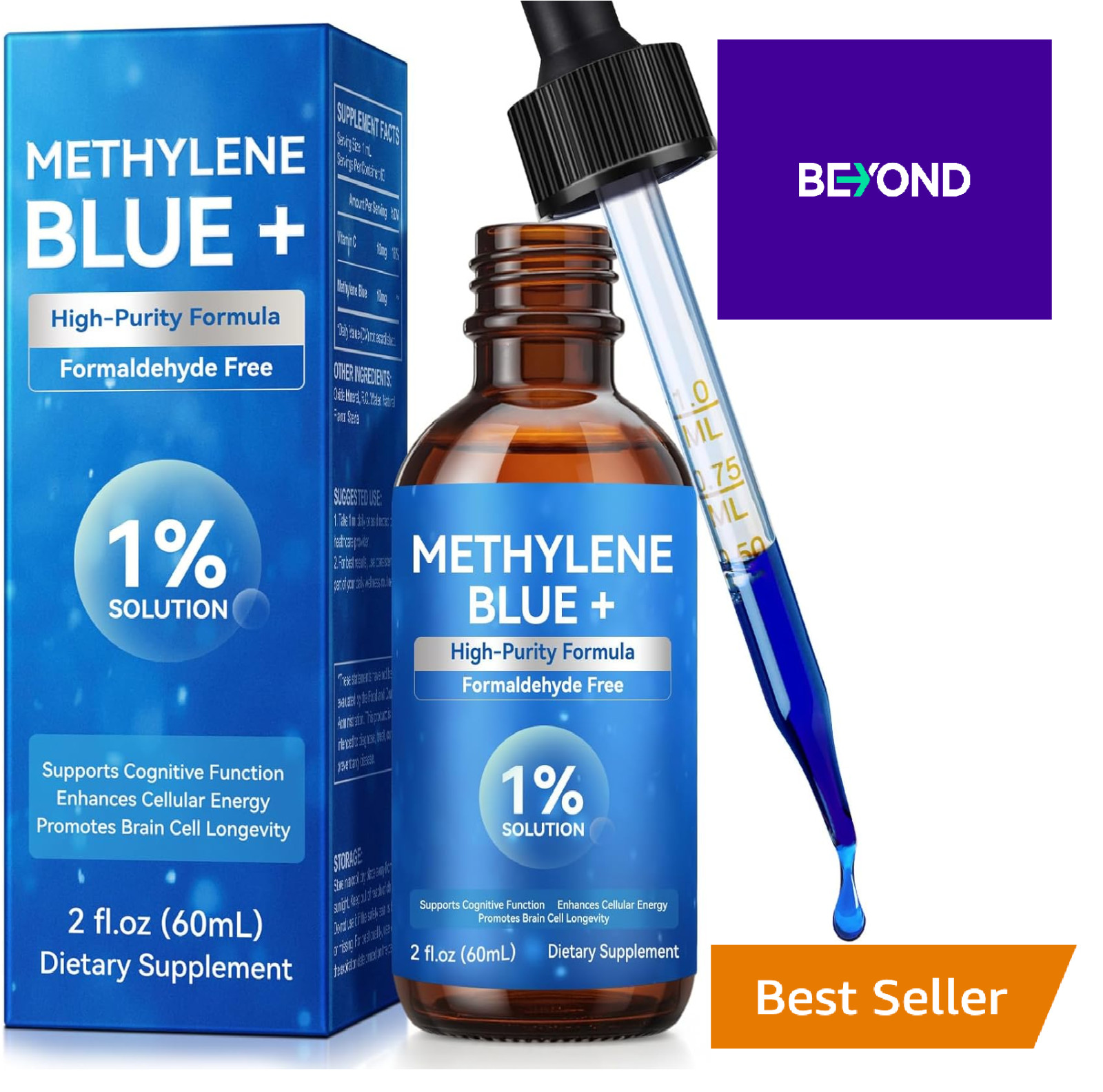 Blue Supplement – Pharmaceutical Grade, 2 FL OZ, 1% USP Grade, Liquid