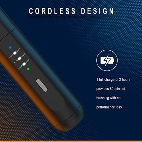 Beard Straightener for Men: Cordless Heated Beard Brush for Men, Black
