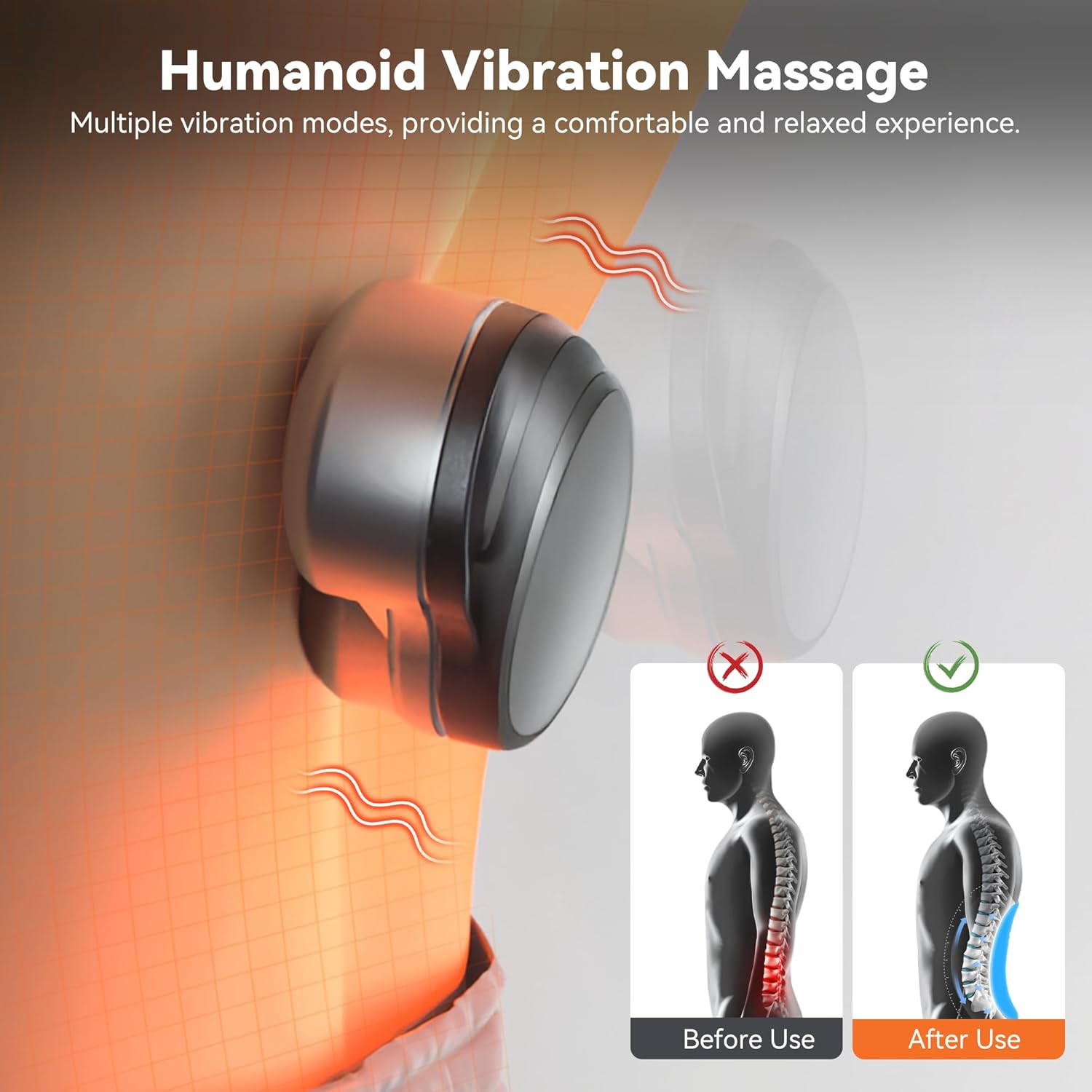 3In 1 Smooth Spine Triple Fusion Back Massager Electric Lumbar Support Pillow Wi