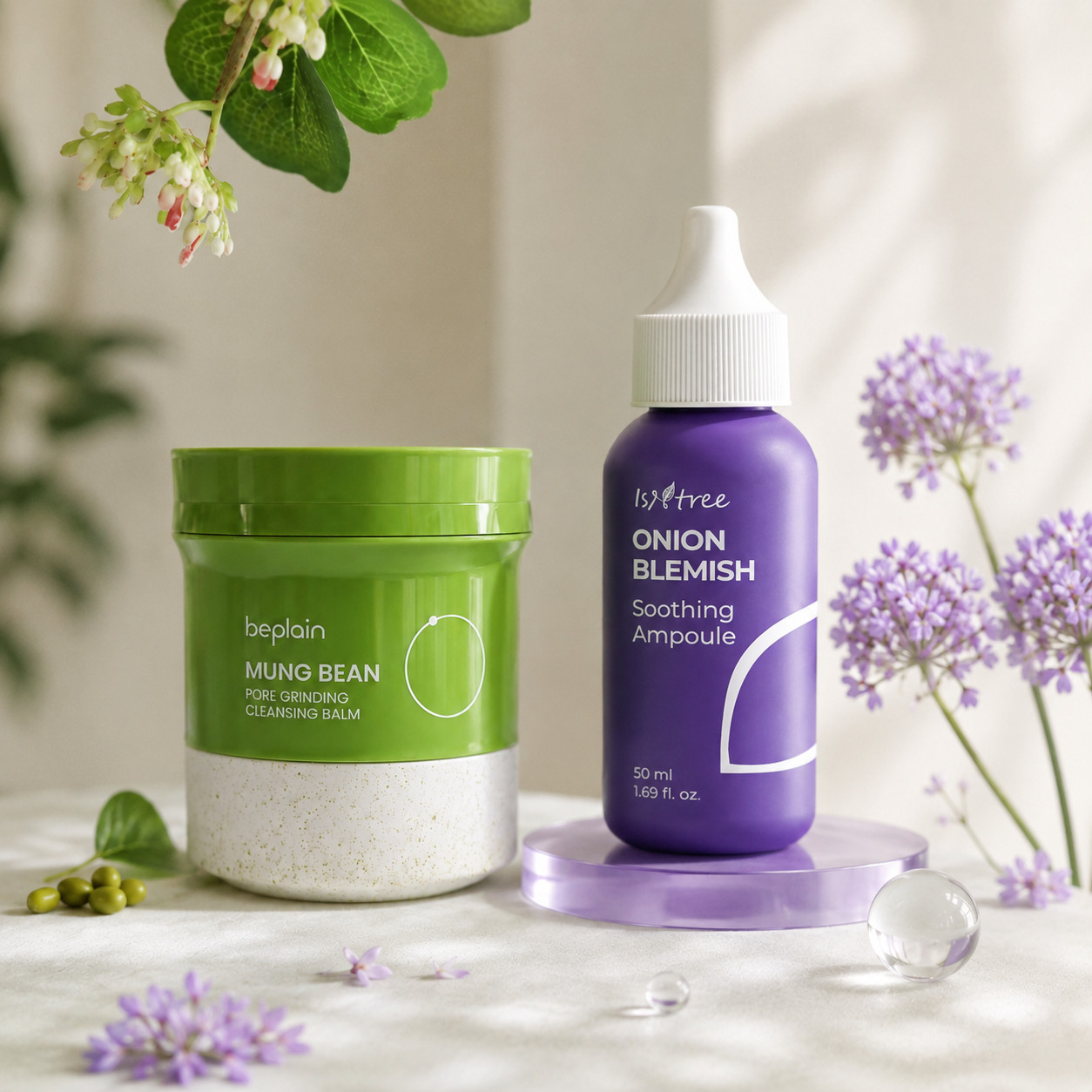 K-Beauty Isntree Onion Ampoule 50ml + beplain Cleansing Balm 100ml Set
