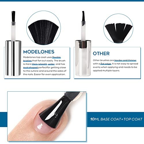 Gel Top Coat, 10ml No Wipe Base and Top Coat Set for Gel Base & Top Coat Set