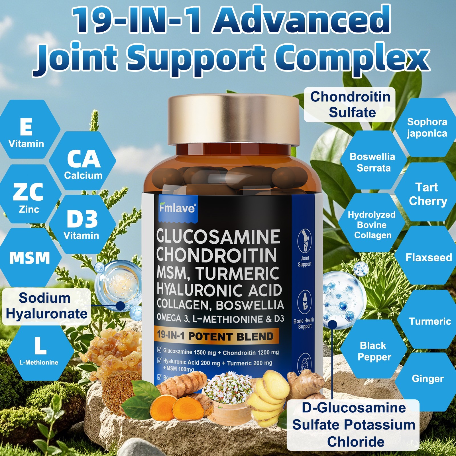 Glucosamine Chondroitin MSM Turmeric – Joint Health Supplement Joint Pain Relief