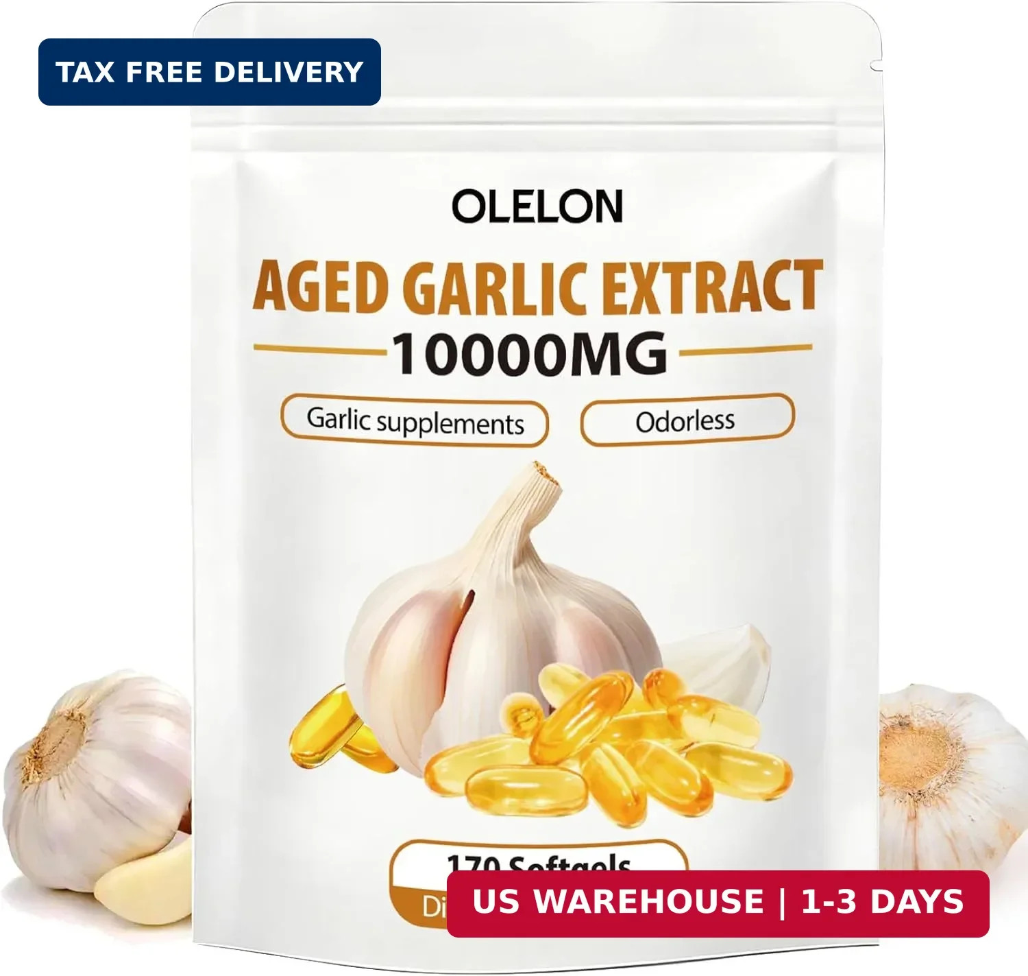 Aged Garlic Extract 350 Softgels – High Potency, Odorless, Non-Gmo & Organic Gar
