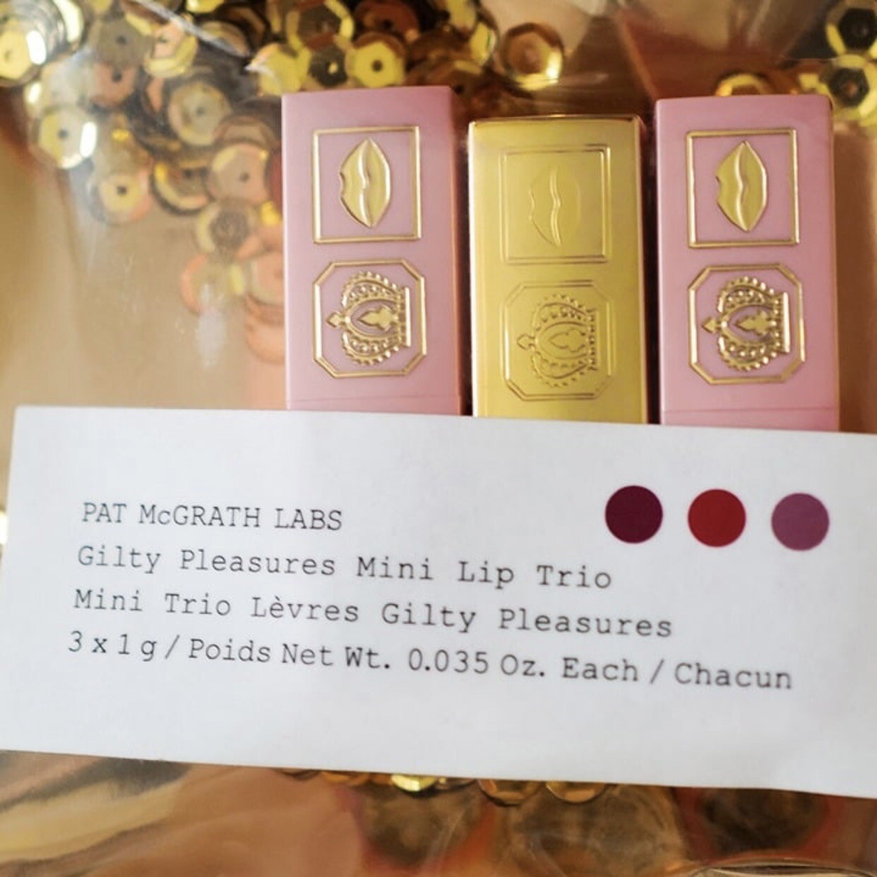 PAT McGRATH MINI GILTY PLEASURES LIP TRIO 3 MatteTrance Lipsticks NEW SEALED