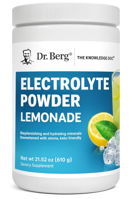 Dr. Berg Zero Sugar Keto Electrolyte Powder, Lemonade, 100 Servings
