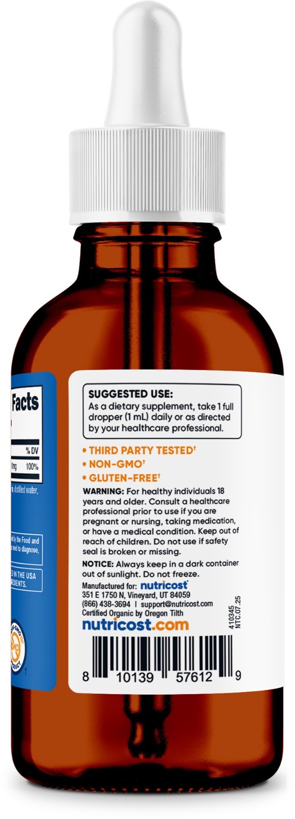 Nutricost Organic Ionic Zinc Drops (11mg) 4 fl oz – Liquid Drops, USDA Organic