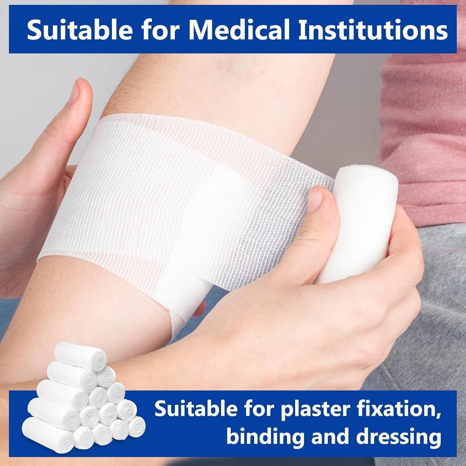 24 Pack 4 Inch 4.1 Yards Gauze Bandage Roll, Gauze Wrap Rolls for Wounds
