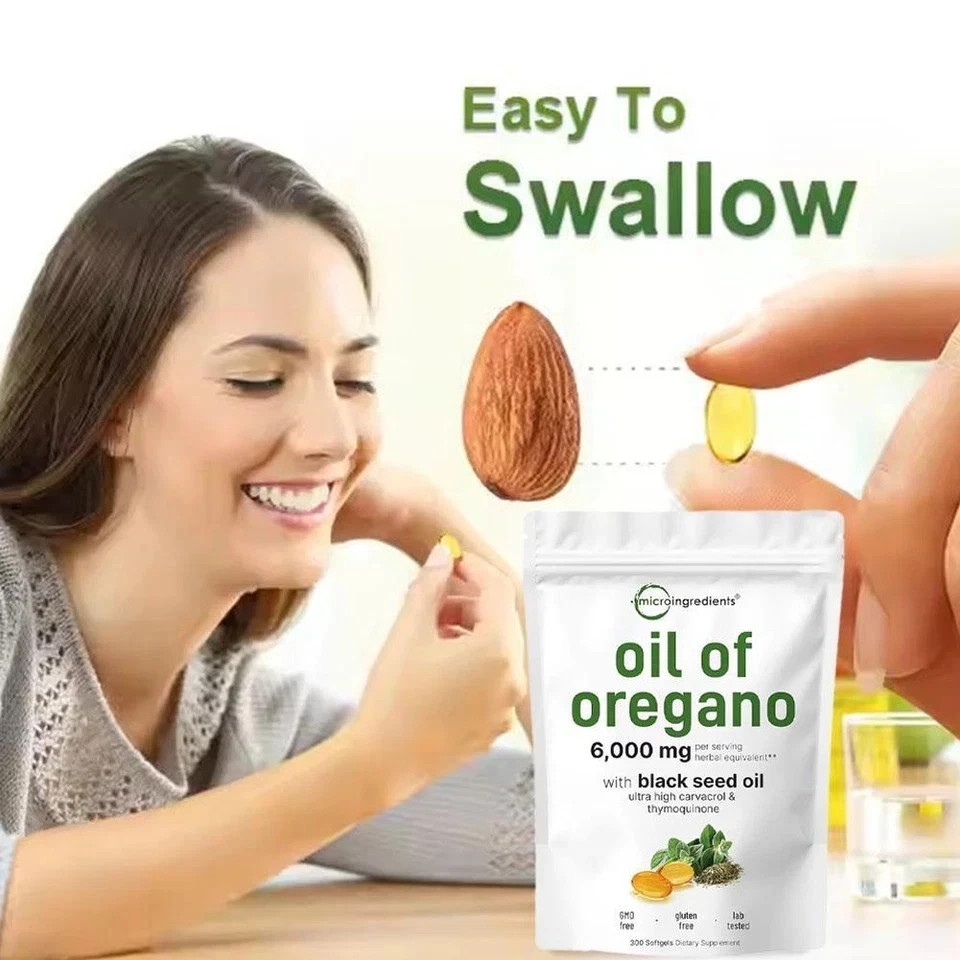 3 Pack Oil of Oregano with Black Seed Oil, 300 Softgels NEW Microingredients