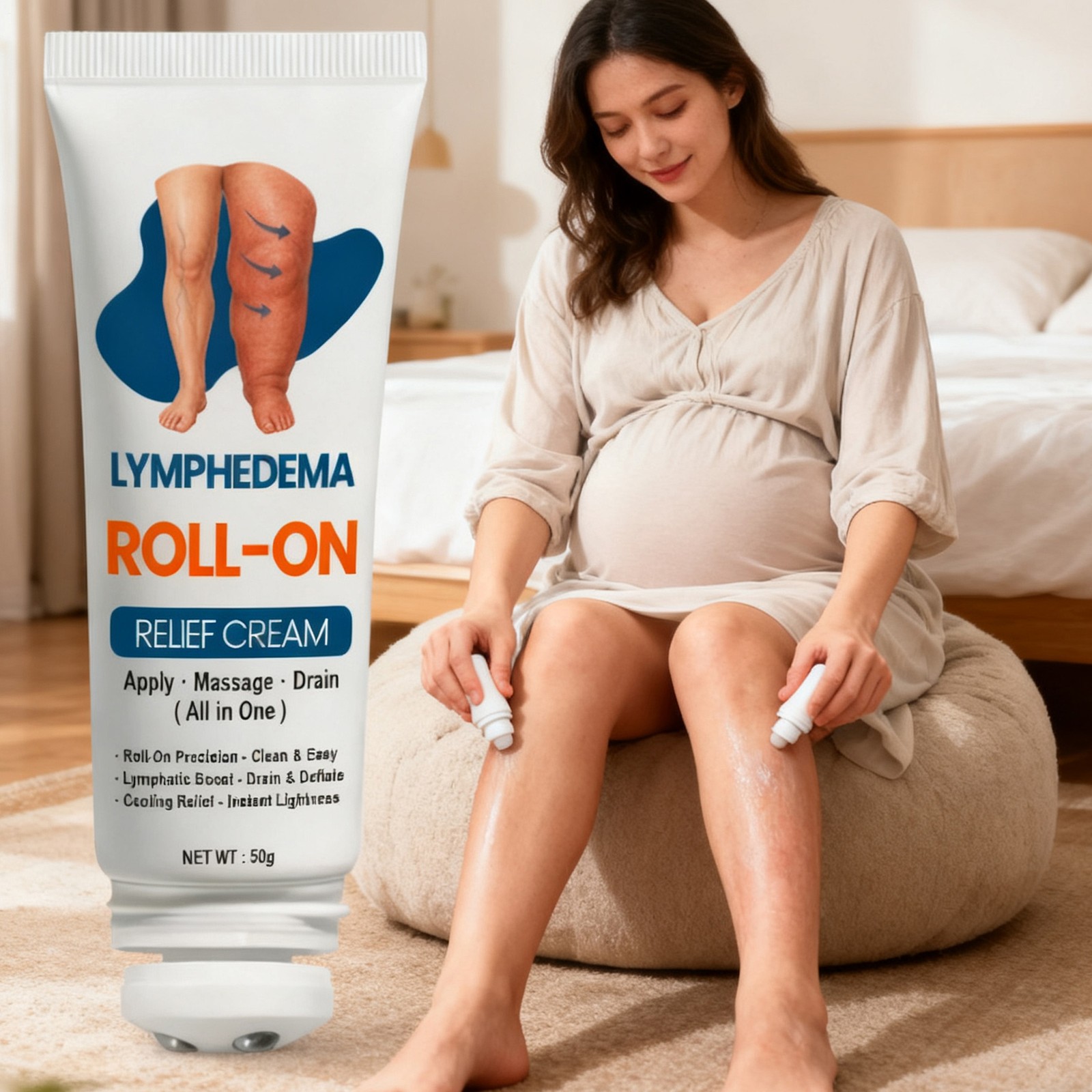 `Roll-On Cream 50g Natural Soothing Leg Cream Advanced Lotion Moisturizer