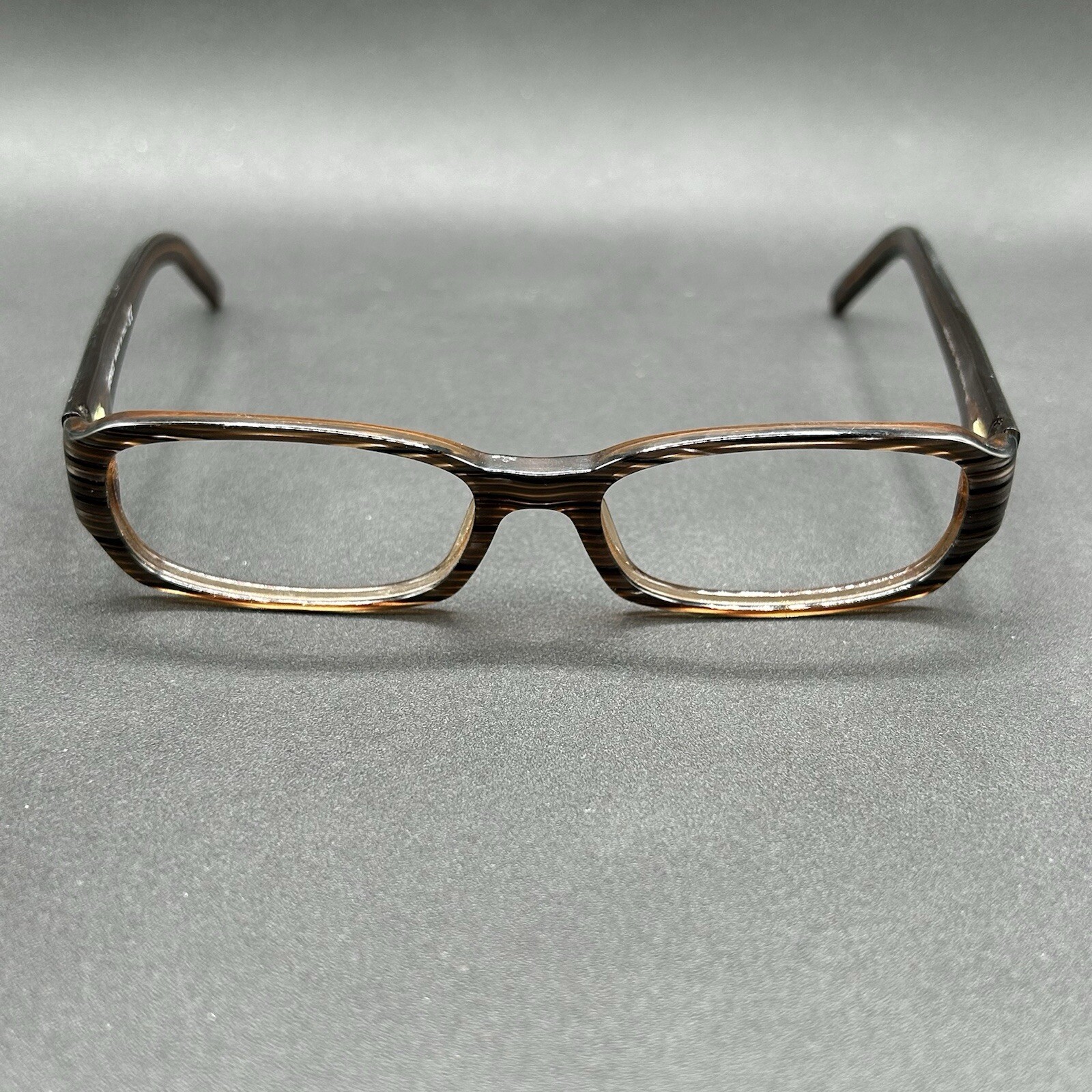Versace 3072 575 Eyeglasses Brown Stripe Flex Italy 51-16-135 Used