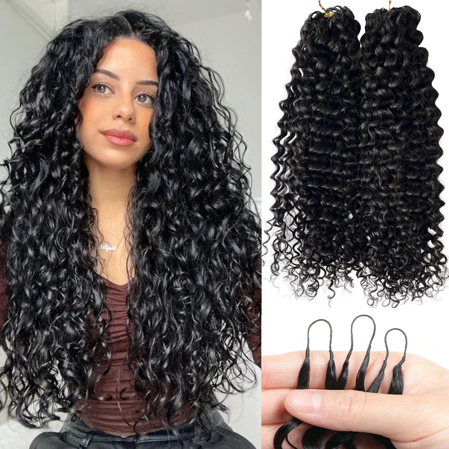 Smartinnov Burmese Curly Crochet Hair 22 Inch #1B-BC