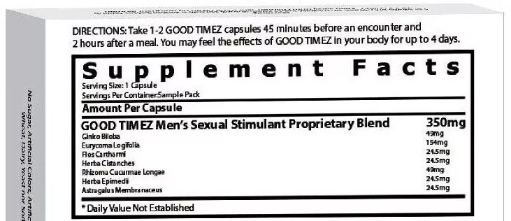 Good Timez – #1 Best Performing Male Supplement FREE SHIPPING USA