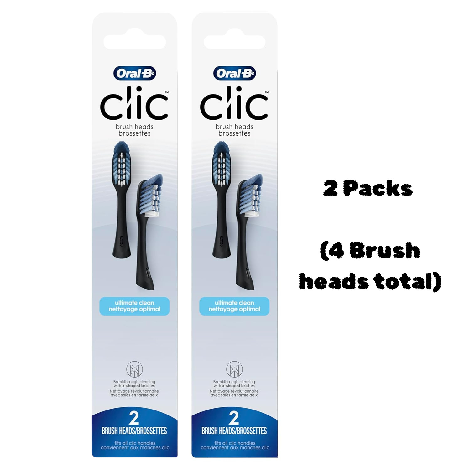 Oral-B Clic Toothbrush Ultimate Clean Replacement Brush Heads – 4 Brush Heads