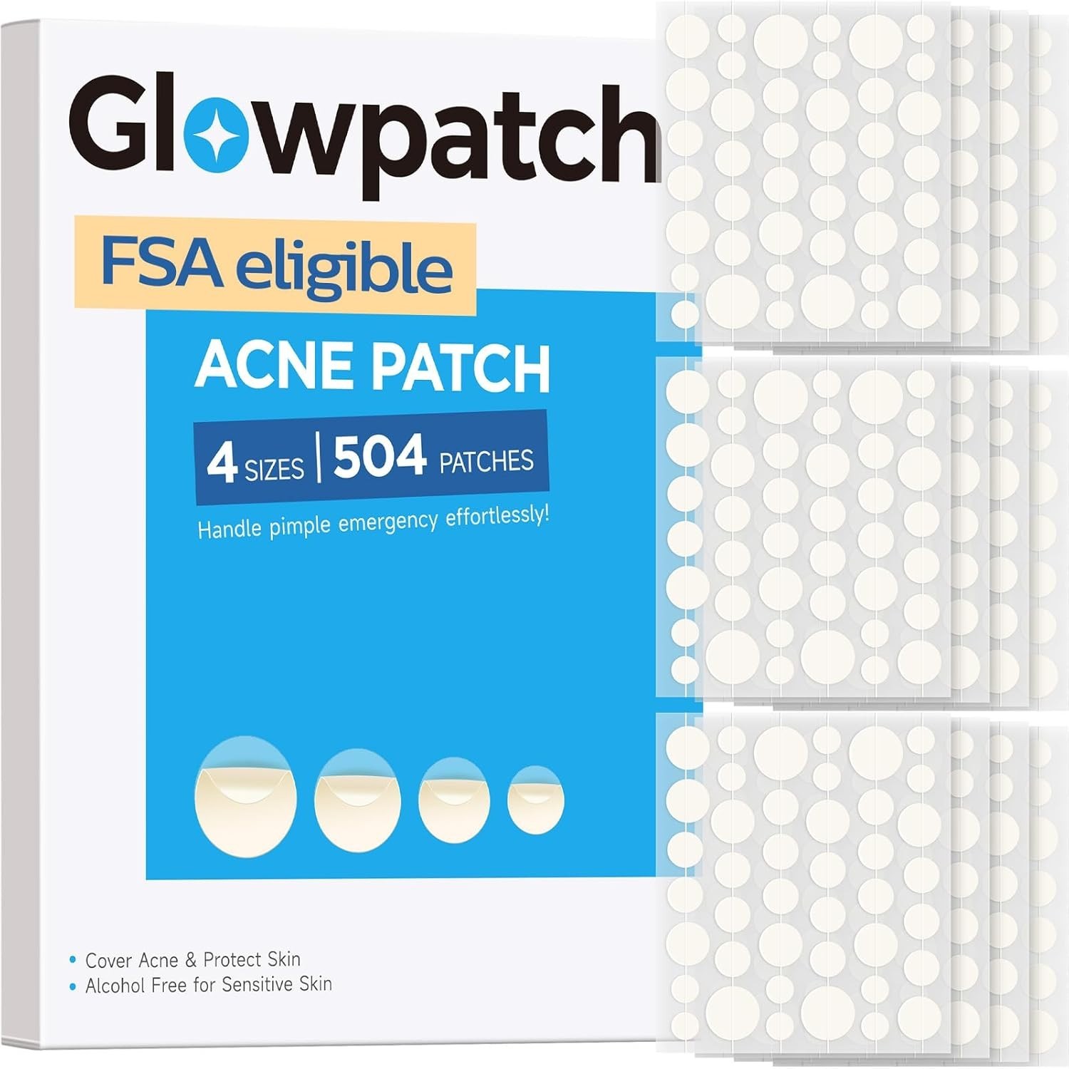 Pimple Patches for Face (504 Count), FSA Eligible Acne Patch Bulk, Zit Stickers